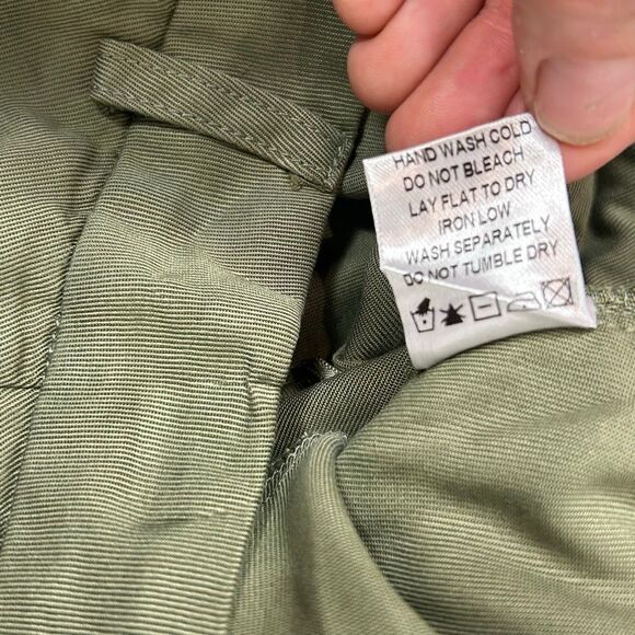 Superdown Mae Cargo Pants Womens Small Olive Green High Rise Silky Satin Tencel - Picture 8 of 16